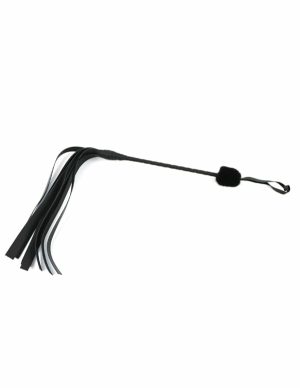 24 Inch Flogger With Mink Tip Fur  |   Impact Play Bondage Black