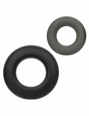 Alpha Silicone Prolong 2Pc C-Ring Set  |   Men’s Toys Men's Toys Black/Gray