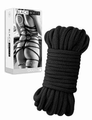 Black & White Japanese Rope – 10 Meters  |   Restraints Bondage Black