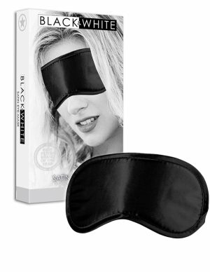 Black & White Satin Eye Mask  |   Restraints Bondage Black