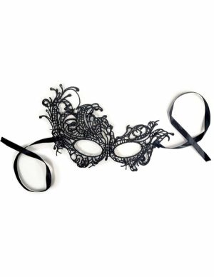 Bound To Love Dalia Black Lace Eye Mask  |   Fetishwear Bondage Black