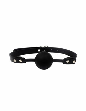 Bound To Love Silicone Ball Gag  |   Restraints Bondage Black/Silver