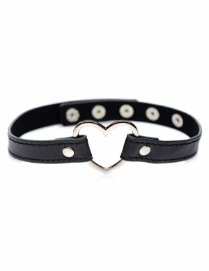 Dark Heart Black Choker  |   Fetishwear Bondage Black/Silver