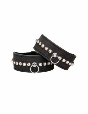 Diamond Studded Wrist Cuffs  |   Restraints Bondage Black