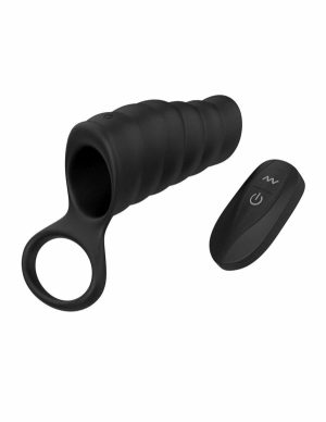 Enhancements Vibrating Girth Enhancing Sleeve  |   Men’s Toys Sex Toys Black