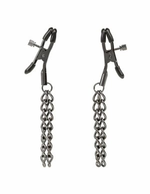 Euphoria – Chain Nipple Clamps  |   Nipple Play Bondage Black