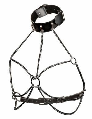 Euphoria Multi Chain Collar Harness  |   Fetishwear Bondage Black