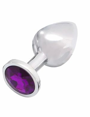 Fem Gem Chrome Jewel Plug With Purple Gem  |   Anal Toys Anal Toys Anal Toys