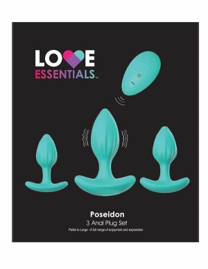 Love Essentials Poseidon Anal Plug Set With Remote  |   Anal Toys Anal Toys Anal Toys