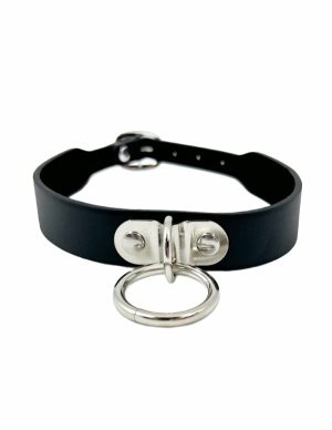 Lovers Pain Black Collar With O-Ring  |   Restraints Bondage Black