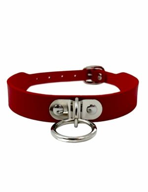 Lovers Pain Red Collar With O-Ring  |   Restraints Bondage Red