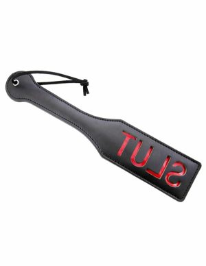 Lovers Pain Slut Imprinted Paddle  |   Impact Play Bondage Black/Red