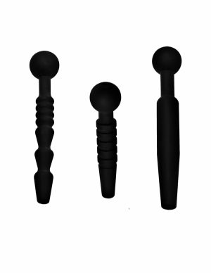 Master Series Dark Rods 3 Piece Silicone Penis Plug Set  |   Men’s Toys Men's Toys Black