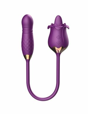 Pinnacle Of Pleasure – Thrusting Vibe + Rose Tongue Stimulator  |   Bullets & Eggs Bullets & Eggs Bullets & Eggs