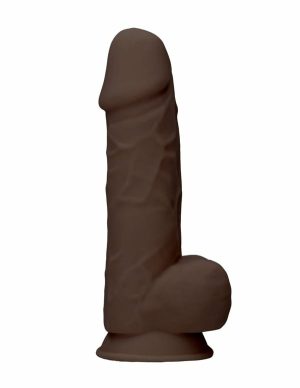 Realrock Silicone Dark Dildo W/Balls – 8.5 Inch  |   Realistic Penises Realistic Penises Chocolate