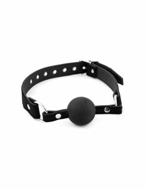 Rouge Leather Ball Gag  |   Restraints Bondage Black/Black