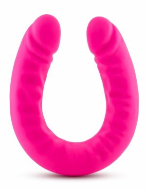 Ruse 18-In Silicone Slim Double Dong  |   Realistic Penises Realistic Penises Hot Pink