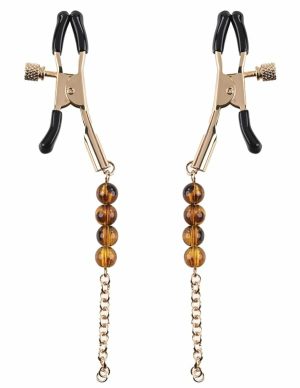 Sincerely Amber Beaded Nipple Clamps  |   Nipple Play Bondage Amber