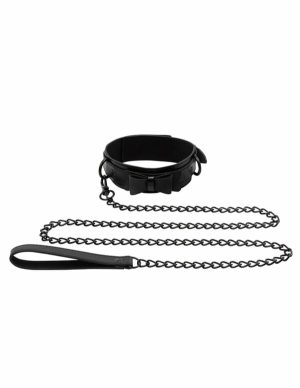 Sincerely Bow Tie Collar And Leash  |   Restraints Bondage Black