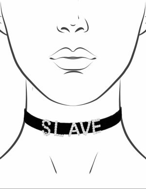 Slave Rhinestone Choker  |   Fetishwear Bondage Black/Silver