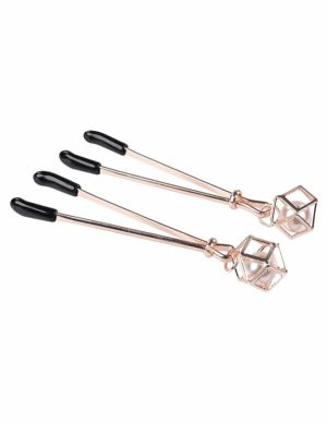 S&M Pearl Nipple Clips  |   Nipple Play Bondage Gold/Black