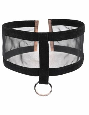 S&M Sheer Day Collar  |   Restraints Bondage Black/Gold