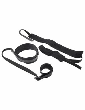 S&M Thigh & Wrist Cuffs  |   Restraints Bondage Black