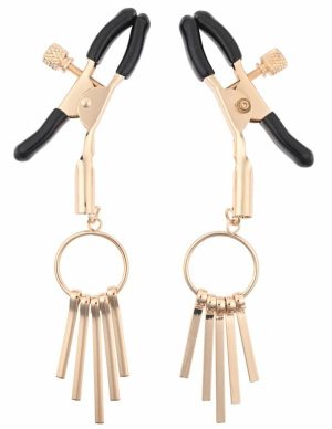 S&M Verge Nipple Clamps  |   Nipple Play Bondage Gold/Black