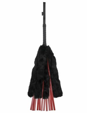 Sportsheets Saffron Faux Fur Flogger  |   Impact Play Bondage Black/Red