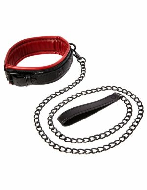 Sportsheets Saffron Leash & Collar  |   Fetishwear Bondage Black/Red