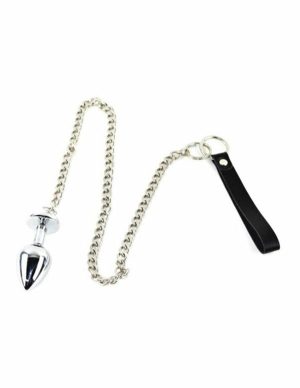 Stainless Steel Jewel Butt Plug On A Leash  |   Anal Toys Anal Toys Anal Toys