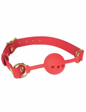 Vegan Silicone Ball Gag  |   Restraints Bondage Red