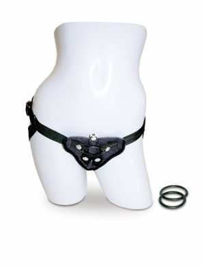 Vibrating Velvet Harness Black  |   Queer Friendly Queer Friendly No Color