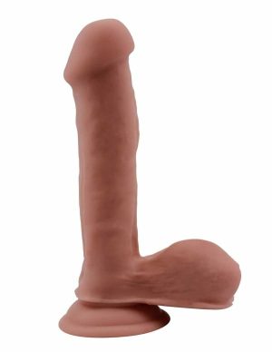 Vitamin D 7 Inch Poseable Dildo With Balls  |   Queer Friendly Queer Friendly Caramel