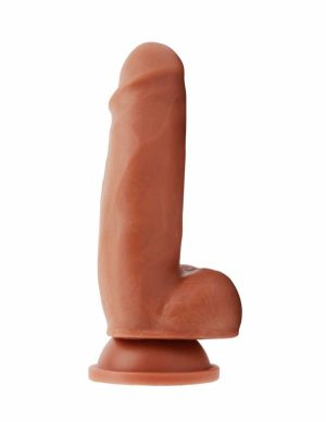 Vitamin D 7 Inch Girthy Poseable Dildo With Balls – Caramel  |   Queer Friendly Queer Friendly Caramel